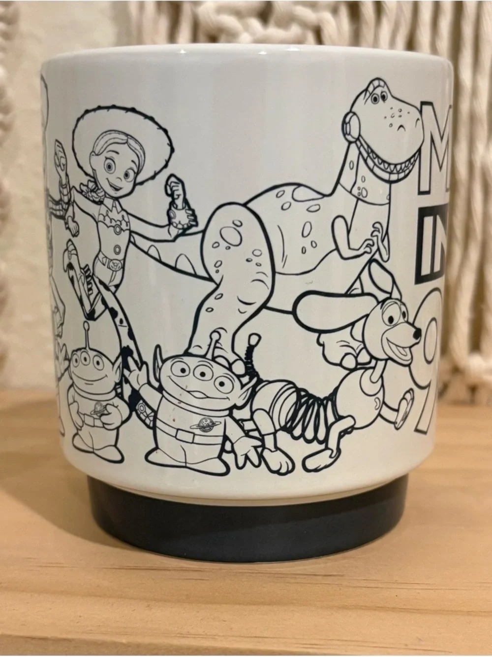 Disney Toy story Pixar Ceramic Mug with Black Line-Art Accents